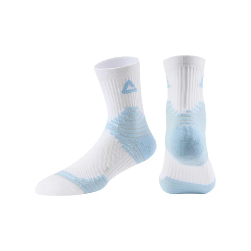 PEAK Basketball Socks Unisex White Blue-0