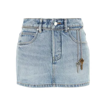 Alexander Wang Denim Short Skirts Women's Light Blue