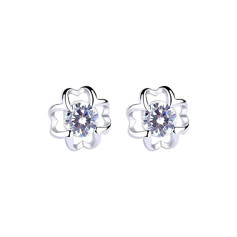 High Quality S925 Silver Jewelry Fashion Stud Earrings Women's-0