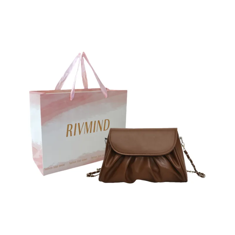 RIVMIND PU Shoulder Bag Women's White/Black/Blue/Pink/Coffee/Brown-20
