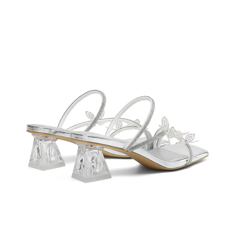 DAPHNE Rhinestone Quiet Slide Slippers Women's-5