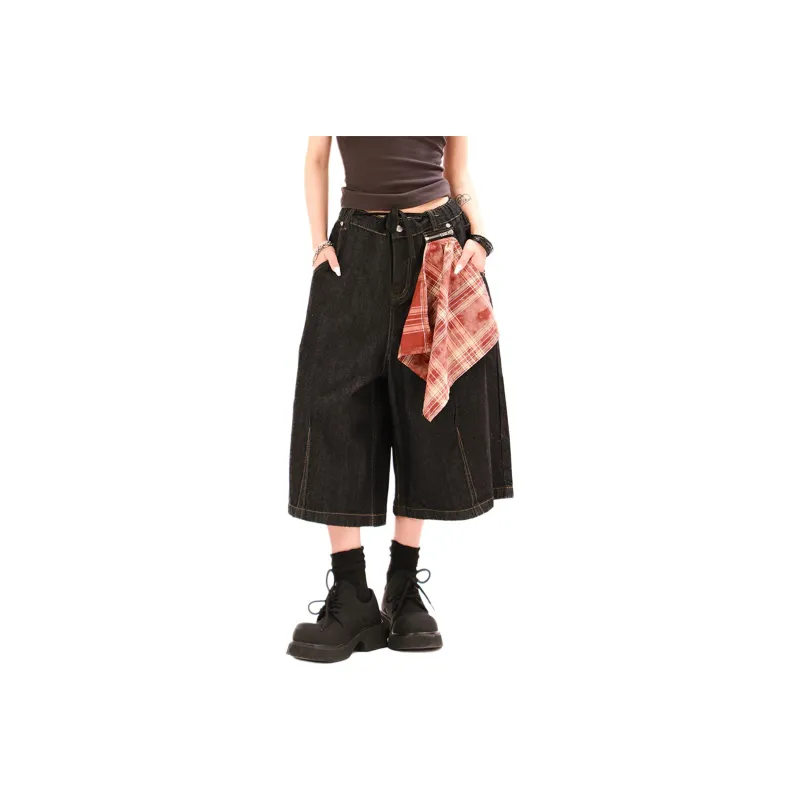 NEVER RULE Denim Shorts Unisex Matte Black-0