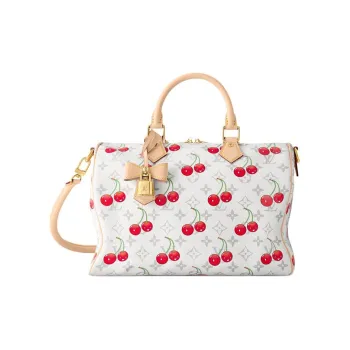 LOUIS VUITTON Takashi Murakami, Collaboration SPEEDY SOFT Leather Shoulder Bag, Crossbody Bag, Handbag Women's White