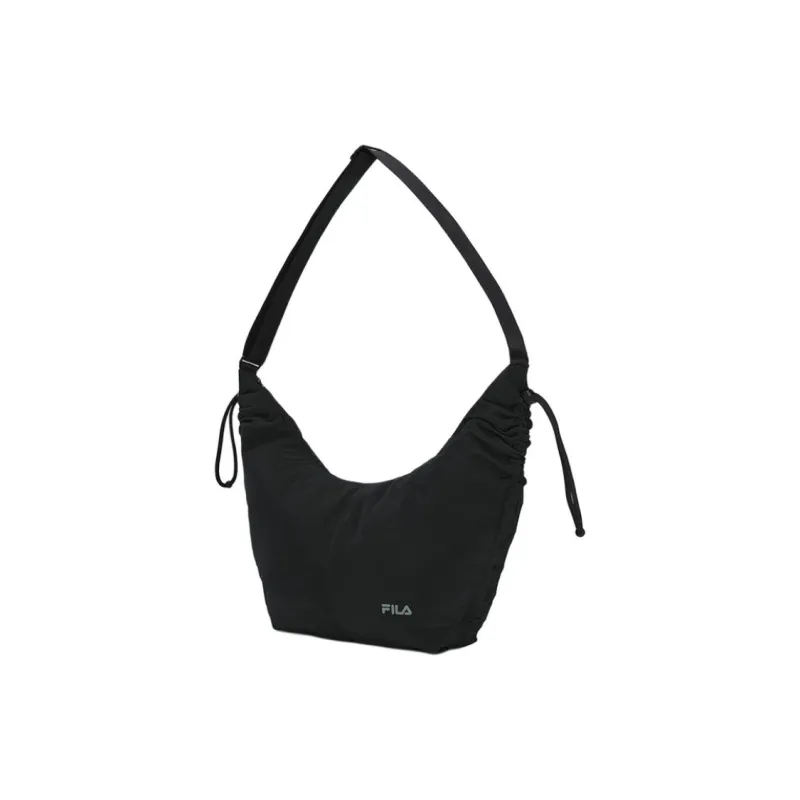 FILA Fitness Fabric Dumpling Bag, Crossbody Bag, Shoulder Bag Mini Women's Pitch Black-1