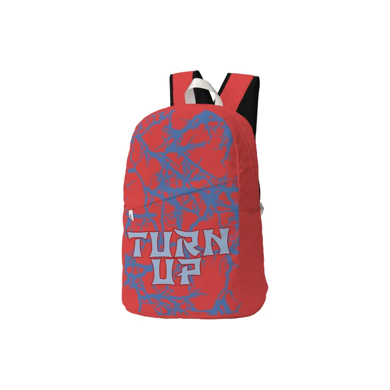 TURN UP Polyester Backpack Unisex Red-7