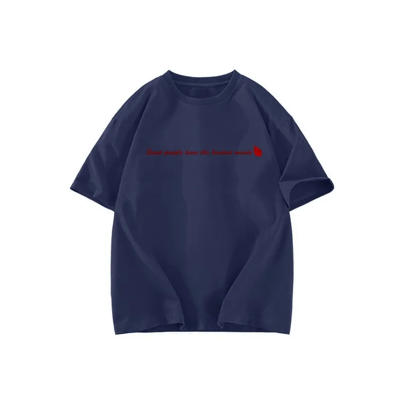 POLAR BEAR Crew Neck Lazy Comfortable Solid Color Top Couple's T Shirt Unisex-9