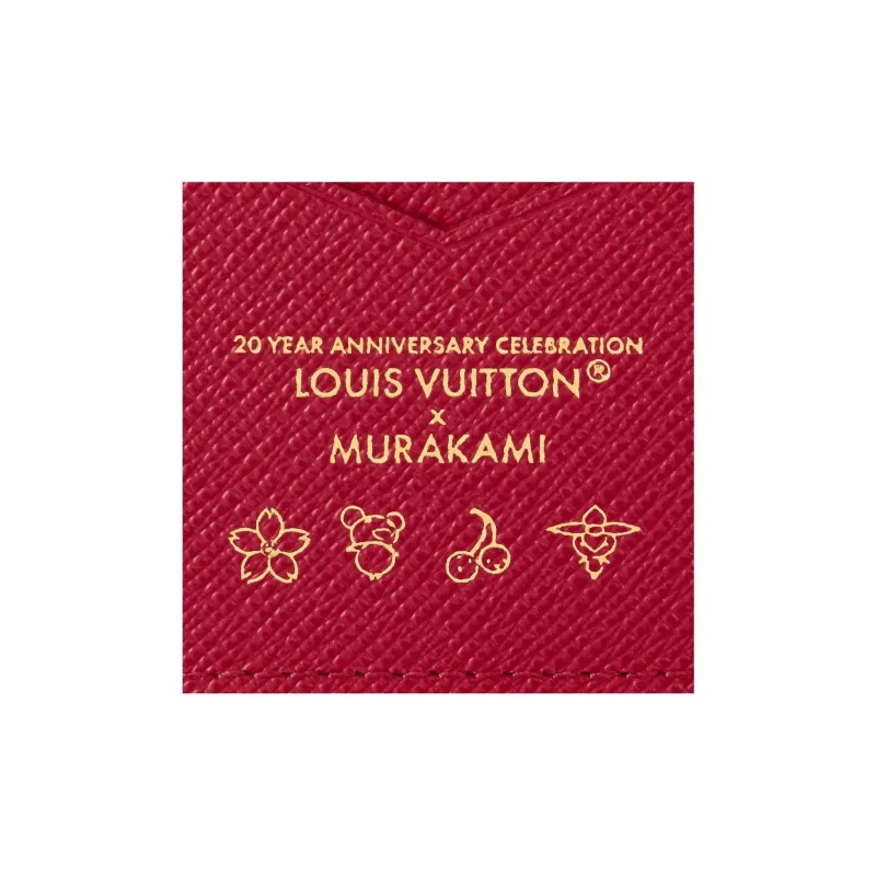 LOUIS VUITTON Takashi Murakami Collaboration Monogram Cherry Coated Canvas Card Holder Passport Holder Women's Brown-4