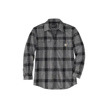 Carhartt Shirts Men Black Gray Plaid