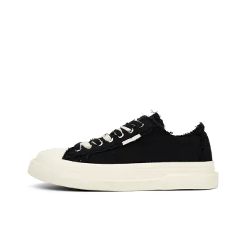 Mengsai Abrasion Resistant Shock Absorbers Low Top Canvas Shoes Men's Black