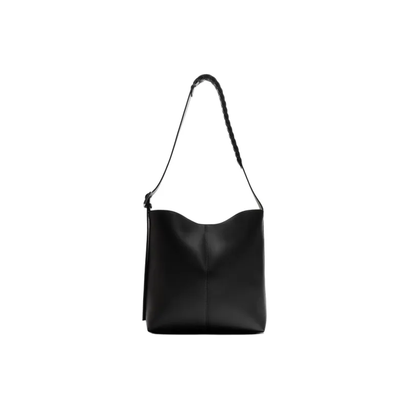 ZARA Polyurethane Shoulder Bag Men's Black-0