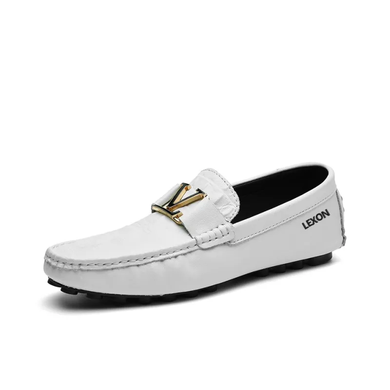LEXON Gommino Loafers Men Black/White/Gray-5