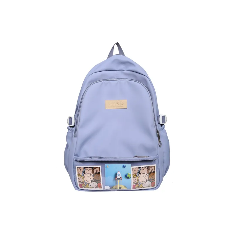 Wolfhorse Nylon Backpack Unisex Pink/Blue/Black/Purple-7