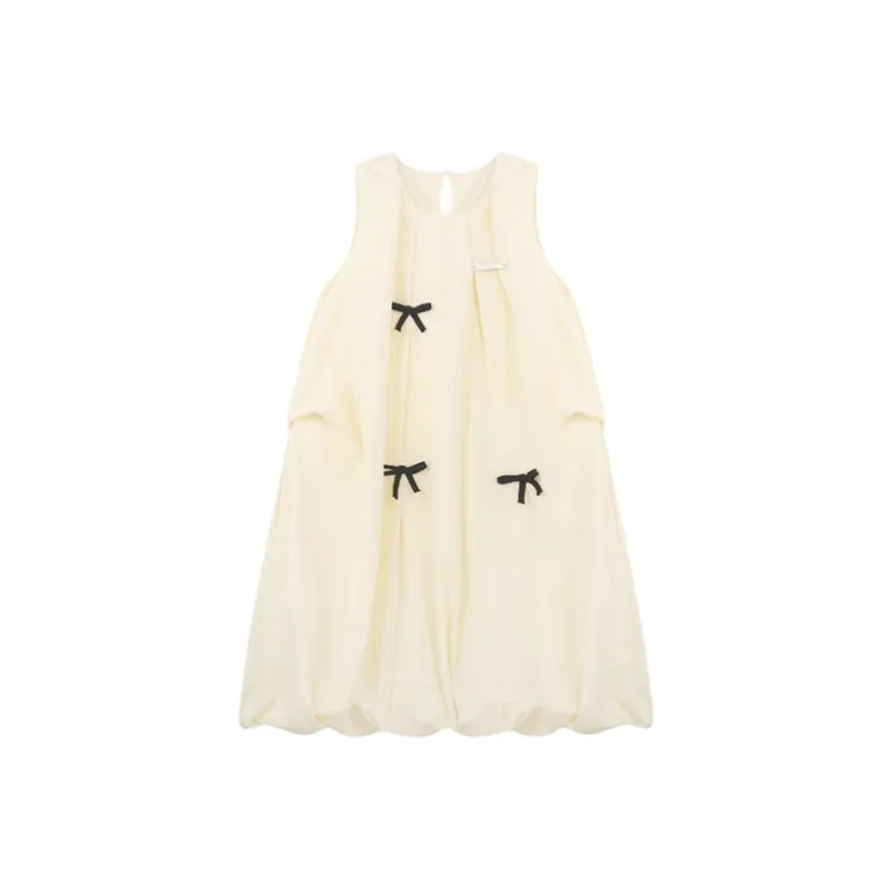 SISC Sleeveless Dresses Women's Yellow-0