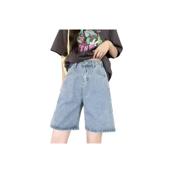 BENGEN Denim Shorts Women's Light Blue