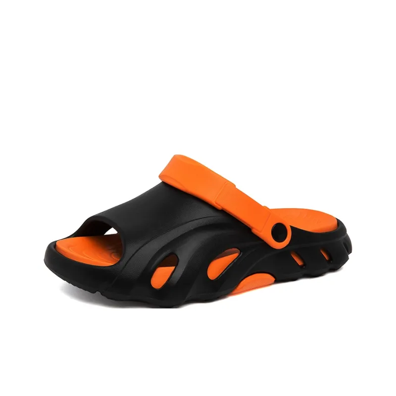 NMR Beach Sandals Men Black Orange/White/Khaki Brown-0