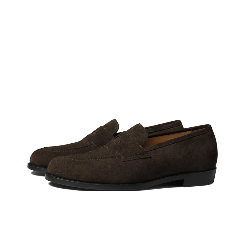 THOM WILLS British Style Business Casual Slip on Loafers Men's Coffee-1