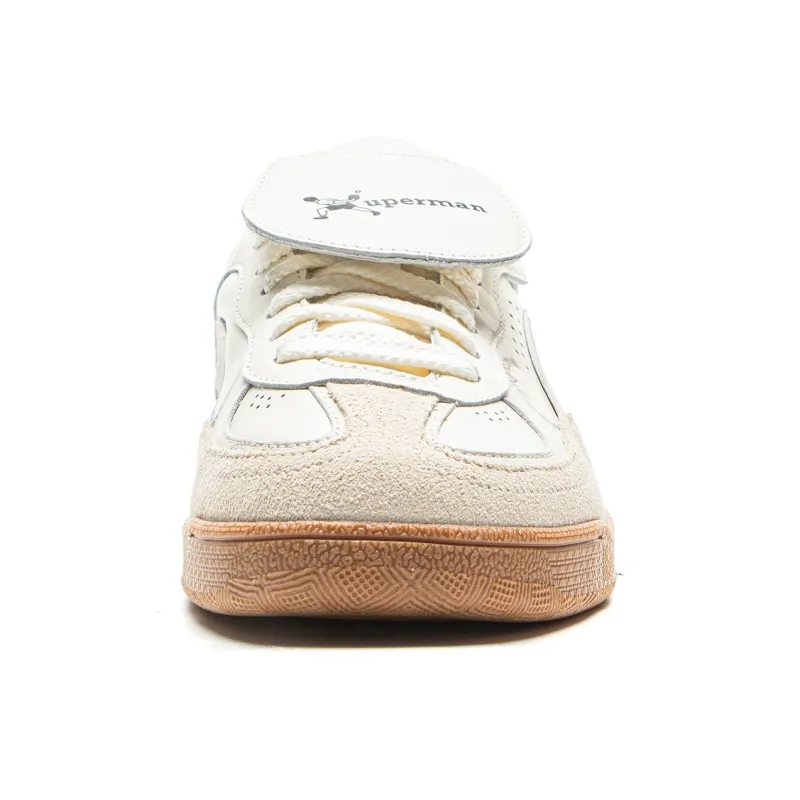 XUPERMAN x LiNing Slip Resistant Cushioning, Breathable, Height Increasing Low Top Skateboard Shoes Women's Ecru-4