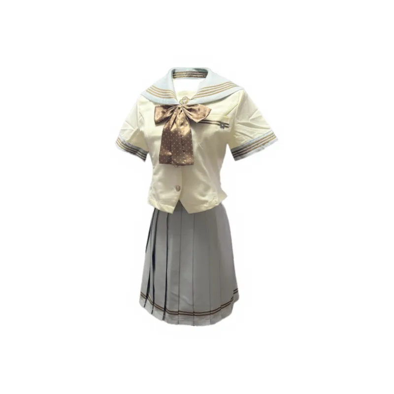 OUTDOORPRINCE Uniforms Women's Mint Short Sleeved Top+Skirt+Polka Dot Bow Tie-0