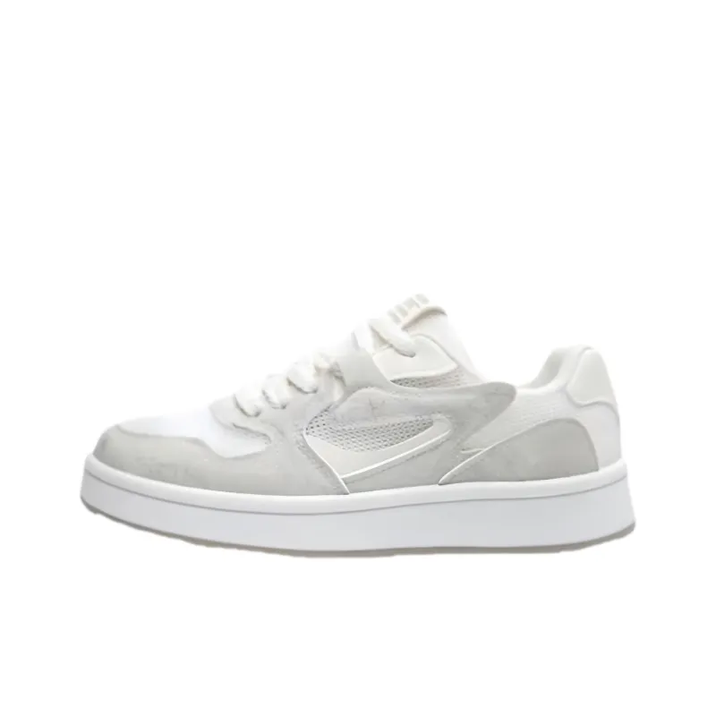 BINGO DUCK Slip Resistant Low Top Skateboard Shoes Women's Ecru-0
