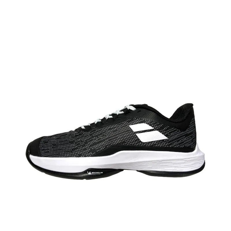 Babolat Abrasion Resistant Low Top Tennis Shoes Men's Black White-0