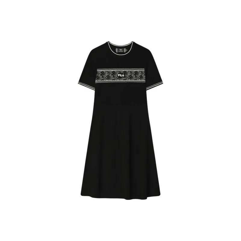 FILA x M.C.ESCHER Short Sleeved Dress Women's Jet Black-0