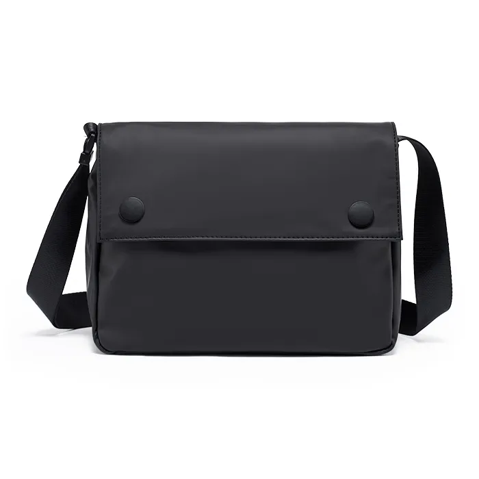 Old Man's Head Nylon Fabric Shoulder Bag, Crossbody Bag Regular Men's Black-0
