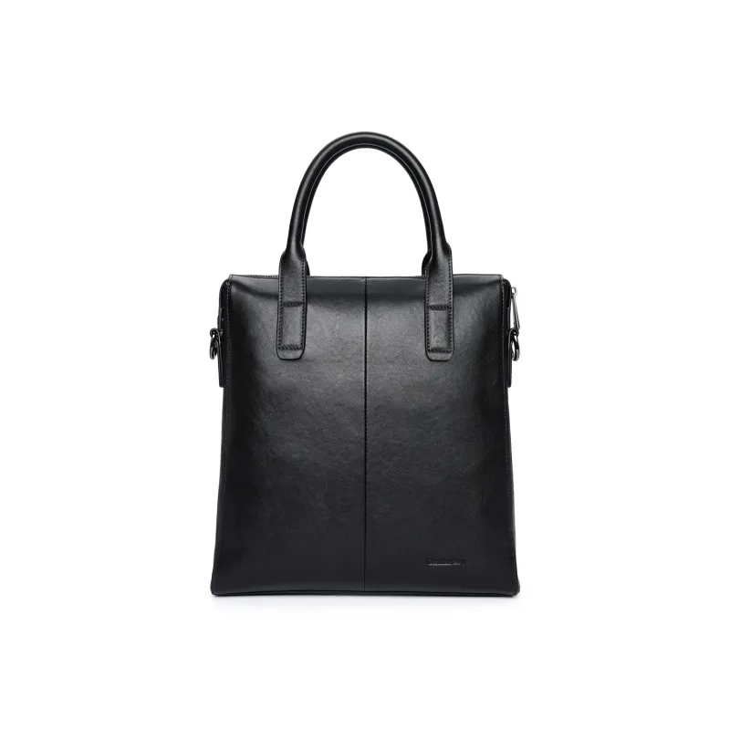Chrisdien Deny Cow Leather Shoulder Bag, Handbag Men's Black-1
