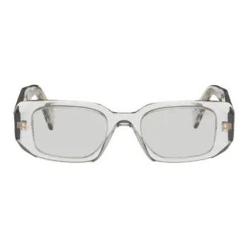 PRADA Acetate Metal Cat Eye Sunglasses Men's Gray