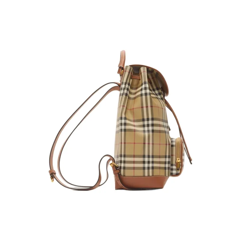 Burberry Polyurethane Backpack Women's Beige & Heather Brown-1