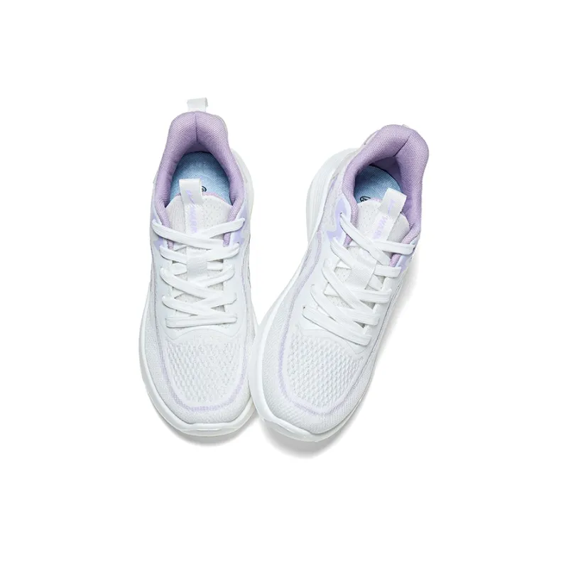 Warrior Cushioning Rebound Height Increasing Lightweight Slip Resistant Low Top Running Shoes Women's Taro Purple-2