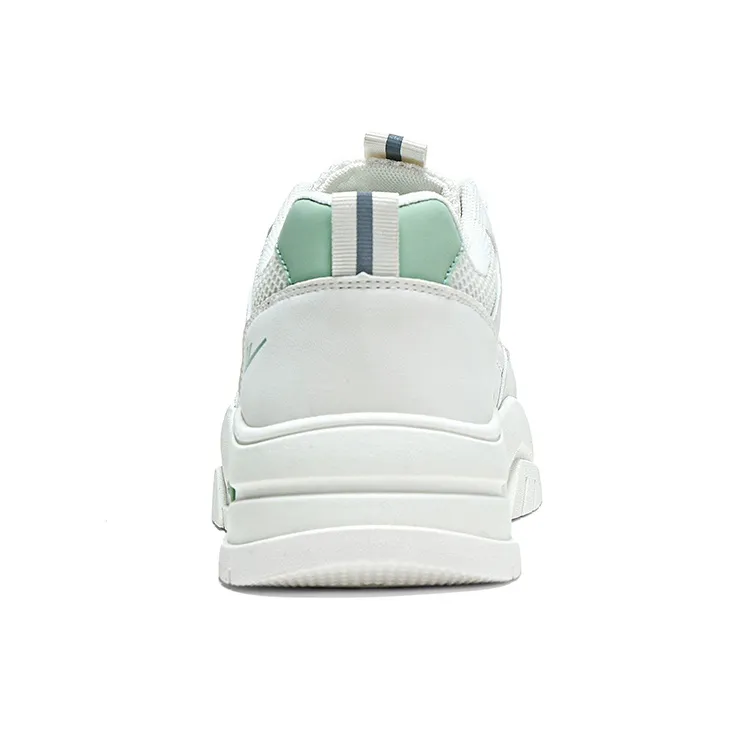 Warrior Slip Resistant Lightweight Height Increasing Low Top Skateboard Shoes Men's Beige Green-2