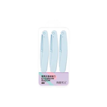 MALIKEREN Candy Foldable Eyebrow Razor Portable 3 Pcs/Box