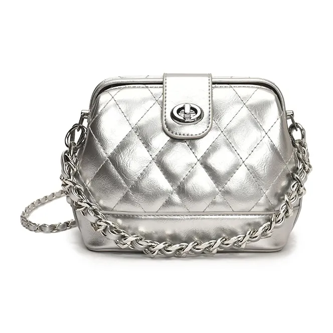 Teddy Bear Collection PU Shoulder Bag, Crossbody Bag Women's Silver/Ecru/Black/Red/Blue-0