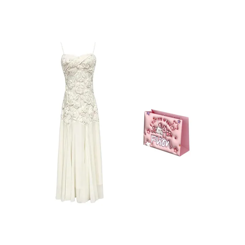 FLIM Slip Dresses Women's White Bear Box-0