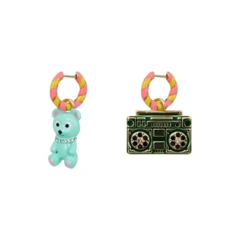 ESSENTIEL ANTWERP Rhinestone, Hardware Accessories, Zinc Alloy, Enamel, Glass, Brass Earrings Unisex Multicolor