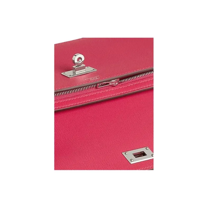 HERMES Kelly Pocket Madame Calfskin Clutch Wallet Women's Ultimate Pink-2
