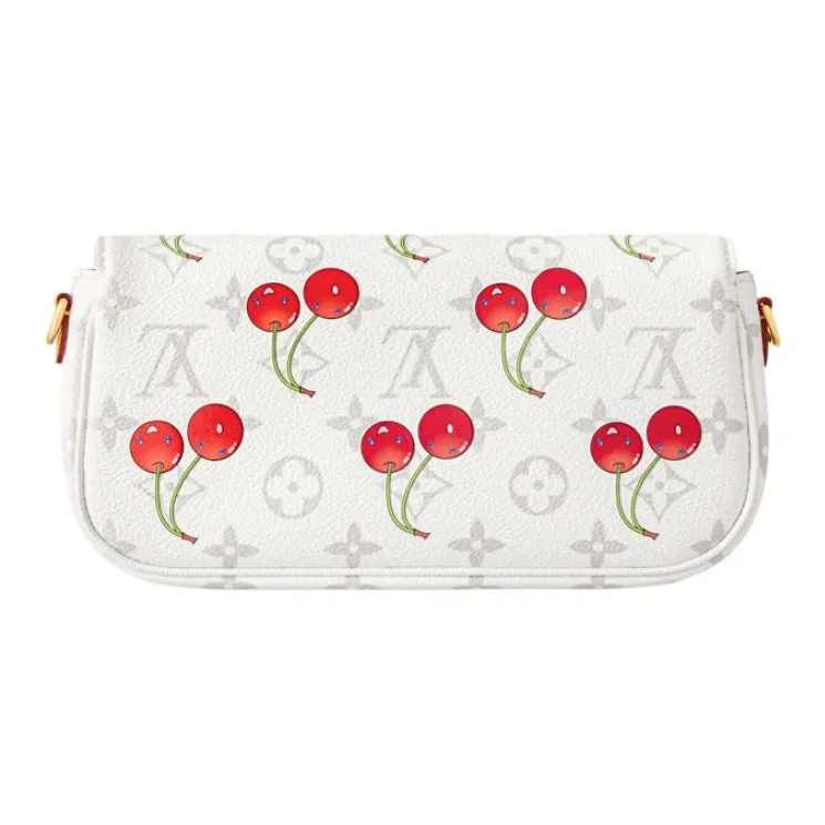 LOUIS VUITTON Takashi Murakami Collaboration Monogram Cherry Canvas Crossbody Bags Women's White-2
