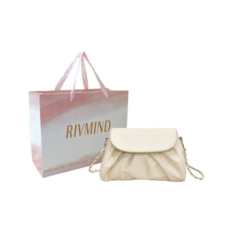 RIVMIND PU Shoulder Bag Women's White/Black/Blue/Pink/Coffee/Brown-0