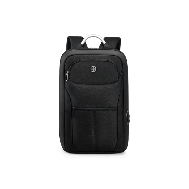 CROSSGEAR PU, Textile Mixture Backpack Unisex Black-1