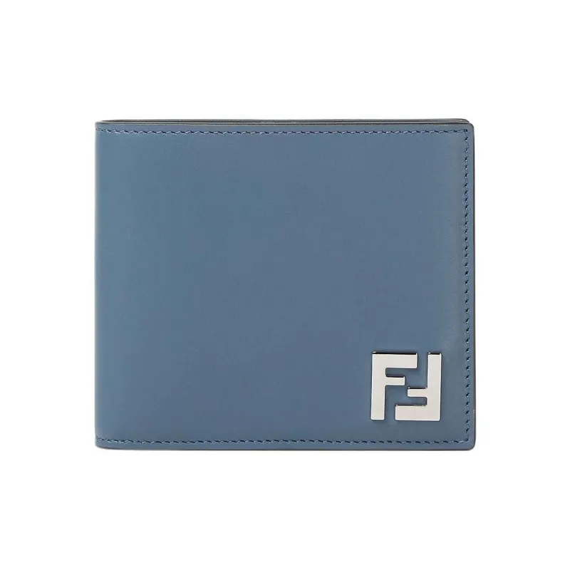 FENDI Leather Wallet Men's Blue-0