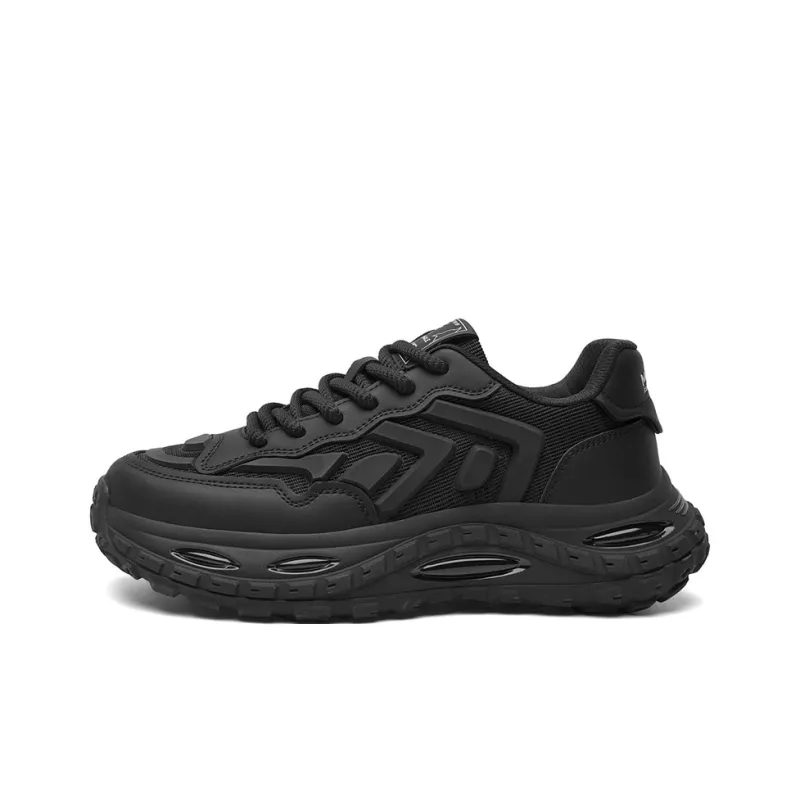 FAIRWHALE Cushioning, Breathable, Height Increasing Low Top Chunky Sneakers Men's Black-0