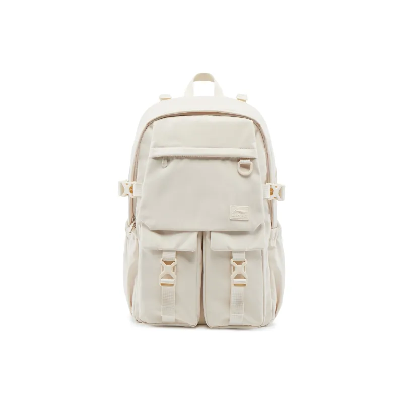 LiNing Sports Life Collection Polyester Backpack Unisex Eggnog Gray-0