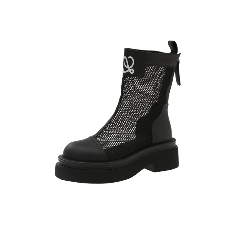 AJPAP Ankle Boots Women's Black White Yellow-0