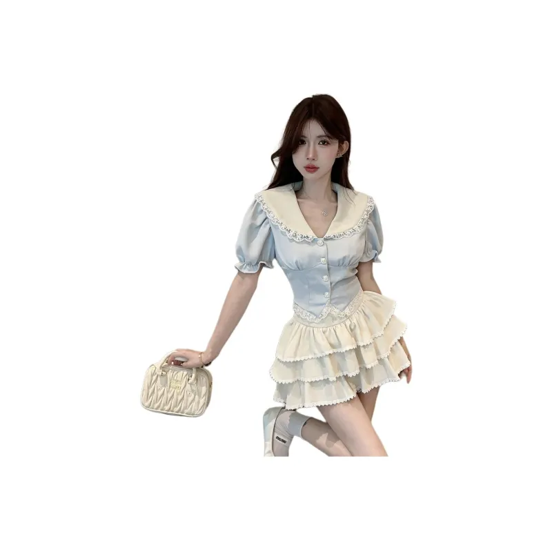 Mu Xiao Xin Two Piece Skirt Sets Women's-0