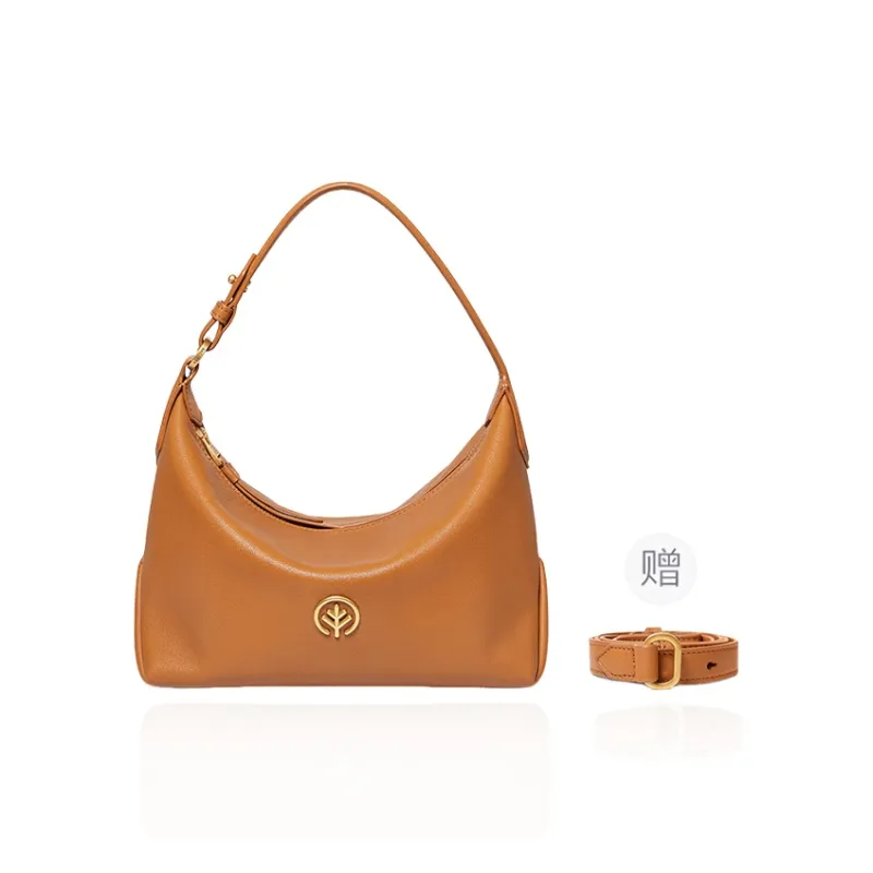 BAGTREE Vegetable Tanned Cow Leather Underarm Portable Crossbody Bag, Shoulder Bag Trumpets Women's Multicolor-11