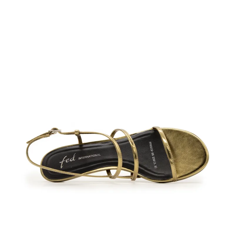 FED One Strap Sandals Women's Gold-3