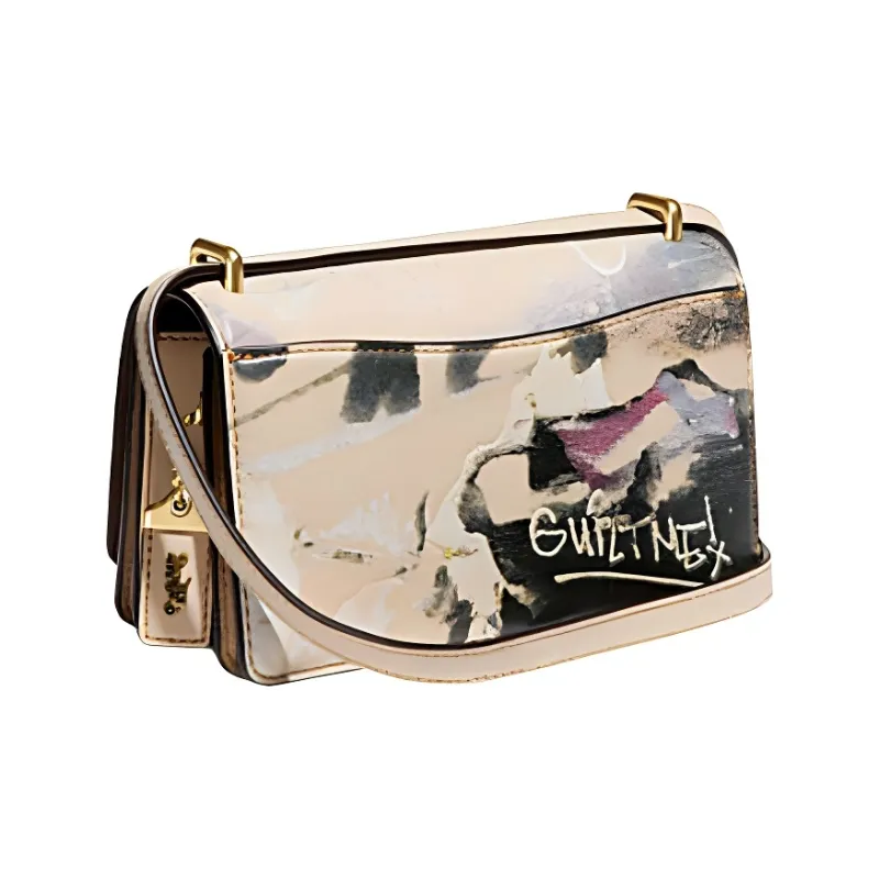 COACH MINT+SERF Collaboration Bandit Cow Leather Crossbody Bag, Shoulder Bag Trumpets Women's Brown-1