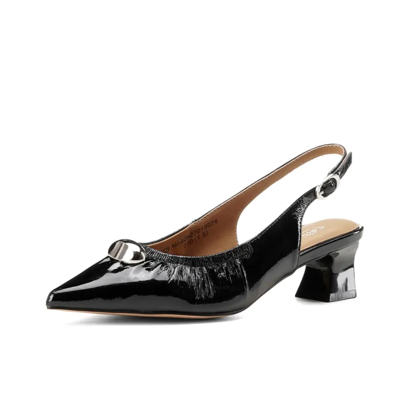 GOLDLION Chunky Heel High Heels 5.3cm Women's-1