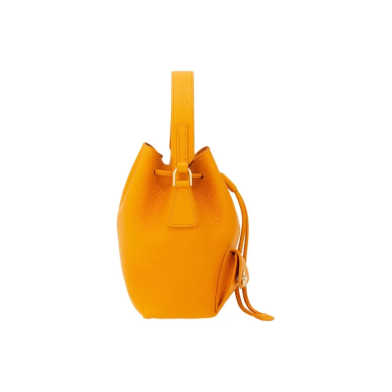 FERRAGAMO Hug Calfskin Bucket Bag Handbag Women's Ginger Yellow-1