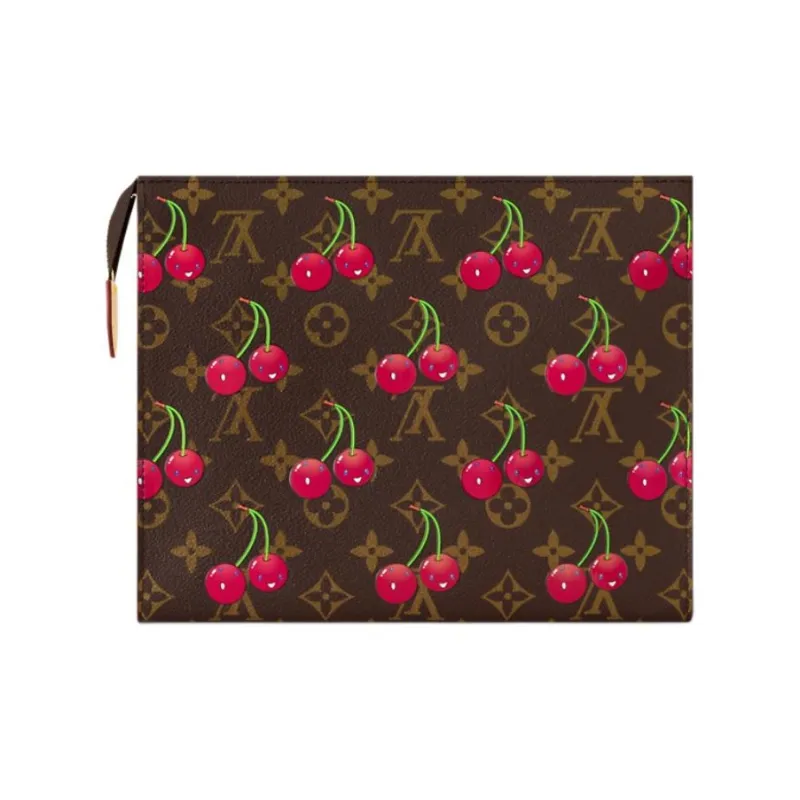 LOUIS VUITTON Takashi Murakami Collaboration Monogram Coated Canvas Toiletry Bag Clutch Women's Brown-2